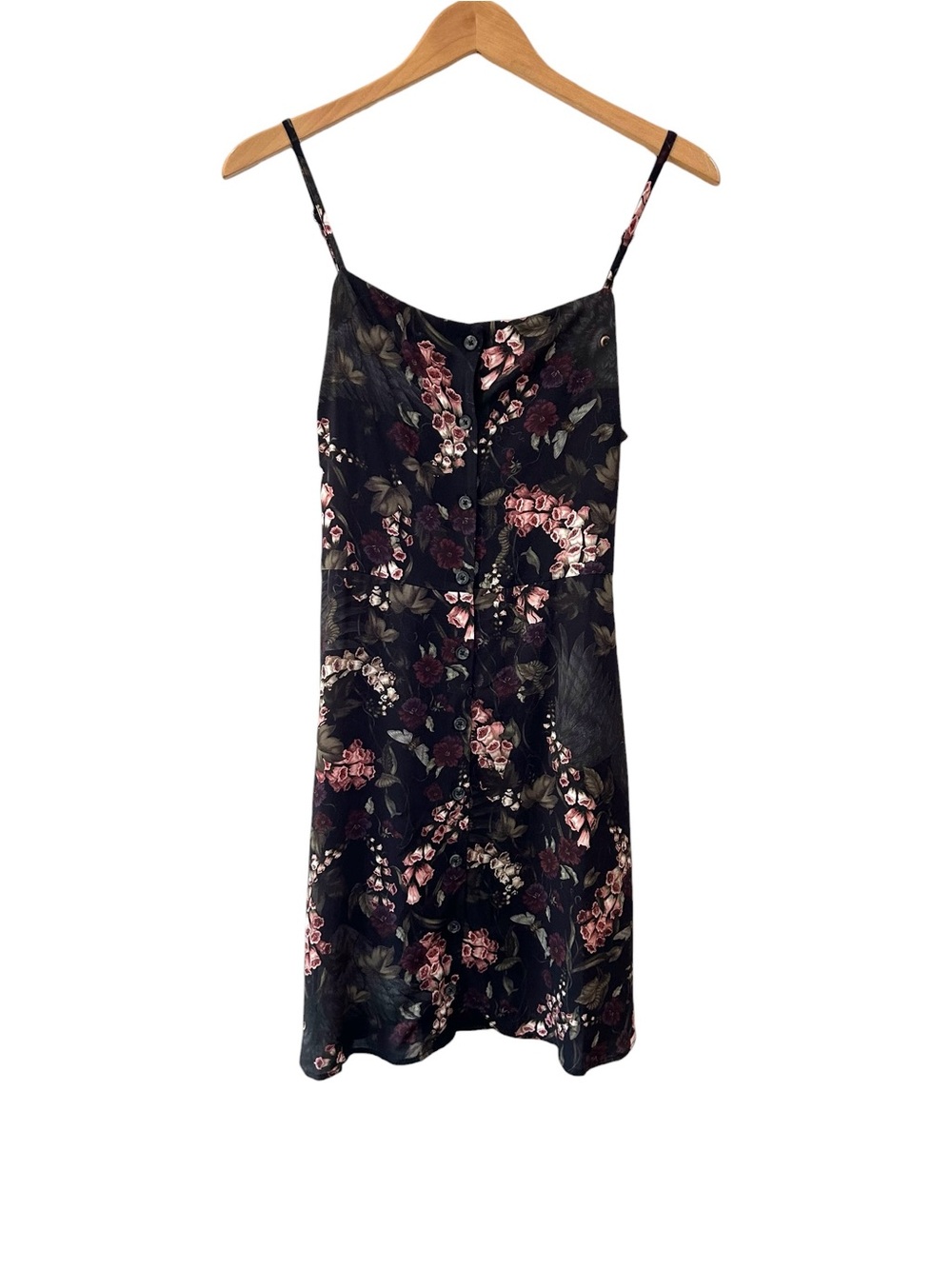 Disturbia Noctua Midnight Owl Foxglove cami mini Dress US 8 black goth NWT